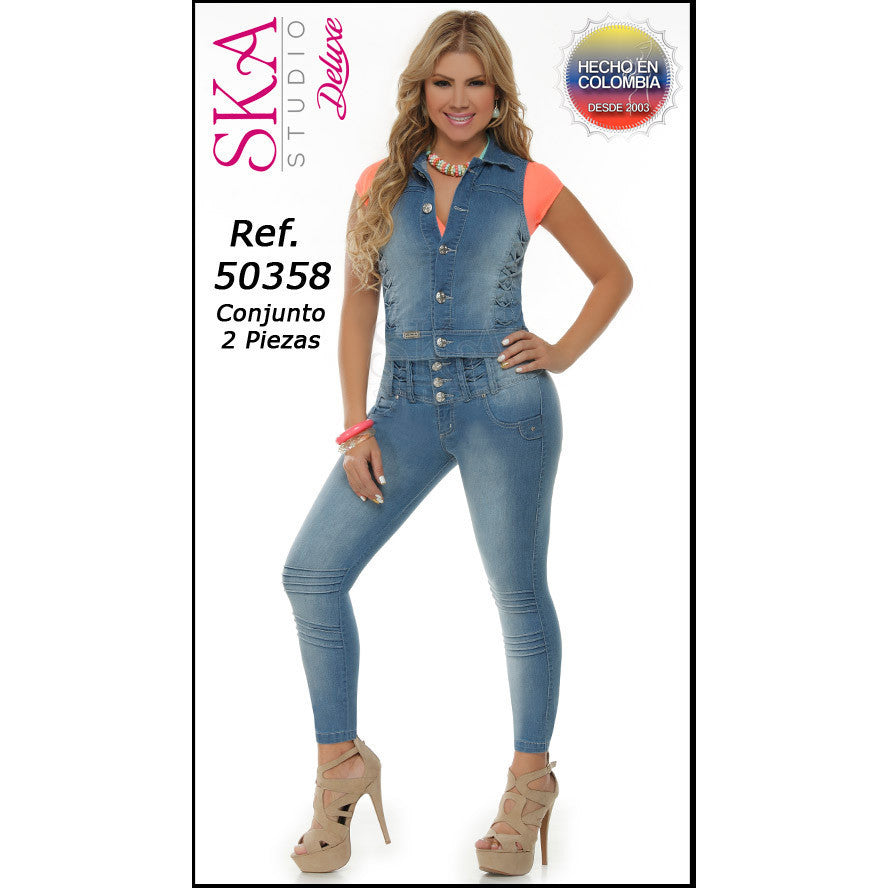 50358LPAT-N JEANS LEVANTACOLA SIZE 7 USA 12 COL - awesome jeans colombia