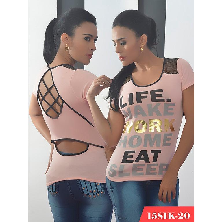 Blusa Moda Colombiana Kapriccio  Ref. 233 -1581-20 Rosado SIZE M - awesome jeans colombia